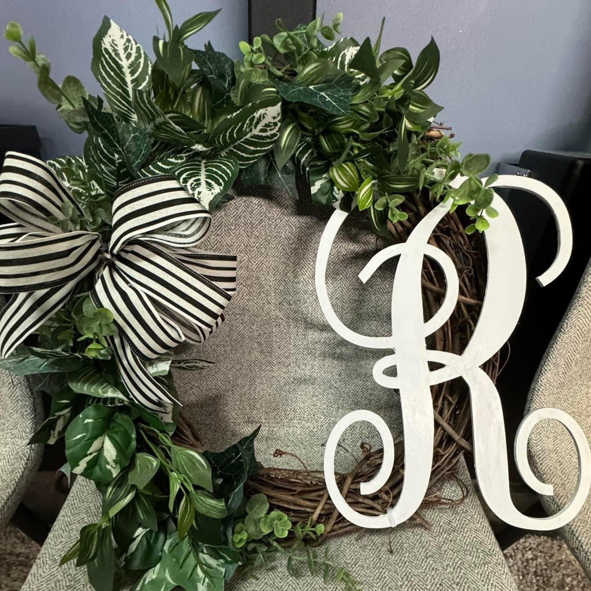 Grapevine Wreath with initial